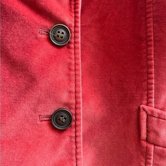 Talbots Vintage Burnt Orange Velvet Silk Blend 2 Button Blazer Petite Size 8 - Picture 8 of 14